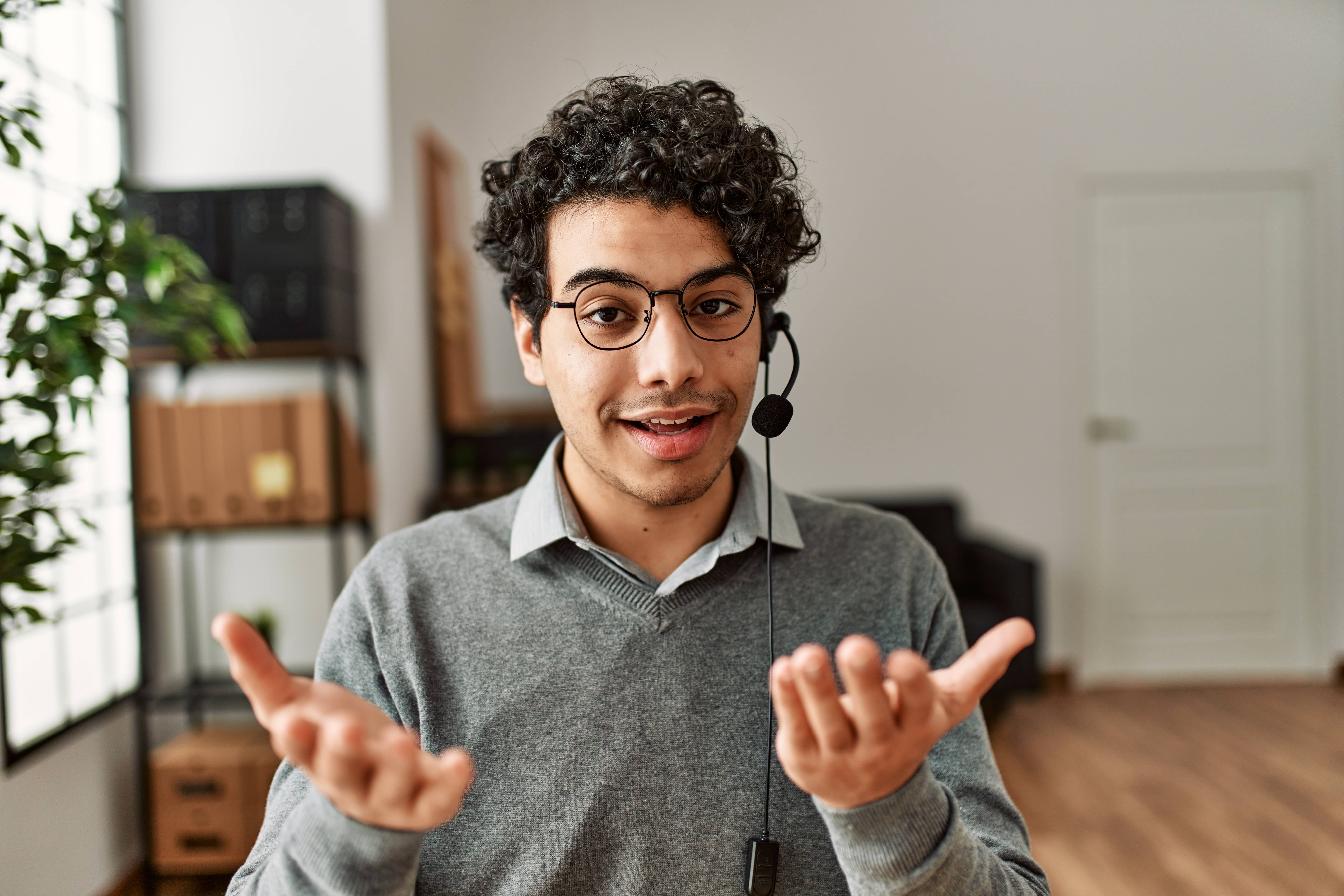Person on video call